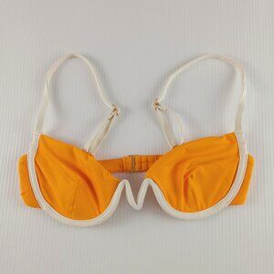 L*Space Nico Bikini Top Women's Size Small Mango Cream Underwired Swimsuit